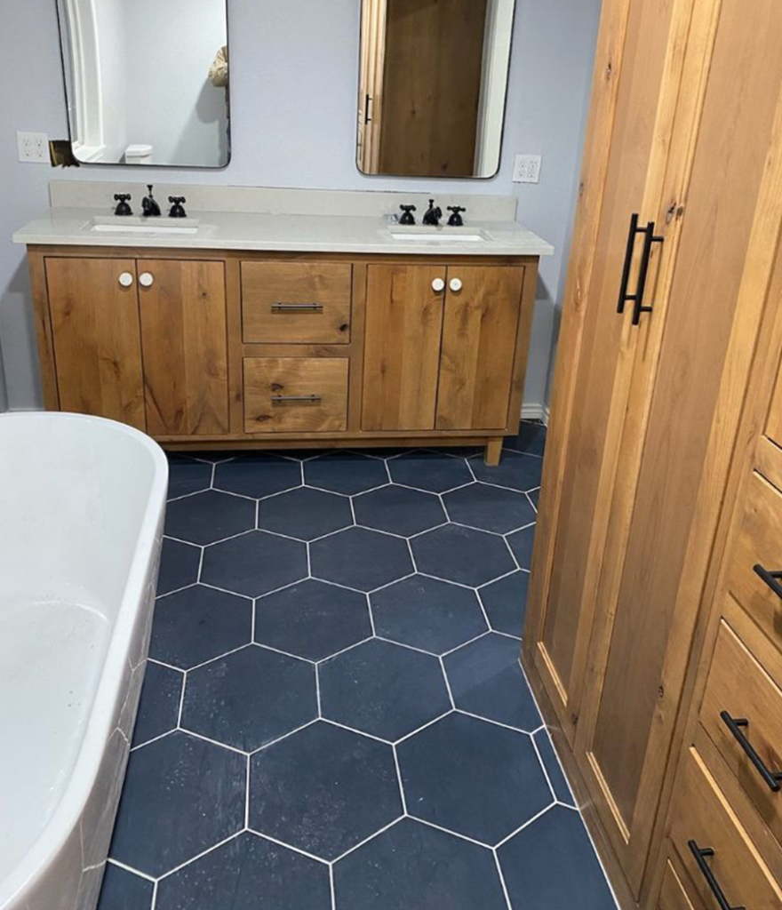 Modern bathroom tile remodel