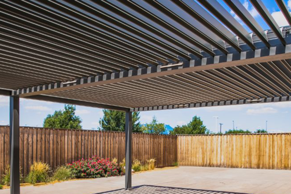 Metal frame pergola