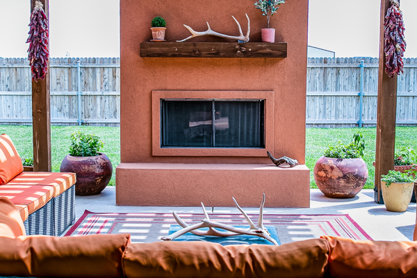 Custom outdoor fireplace